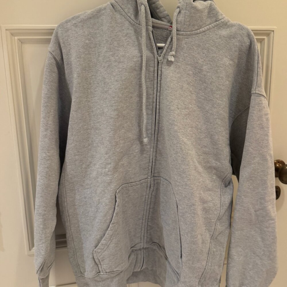 TNA Extra sweat fleece zip up grey size medium